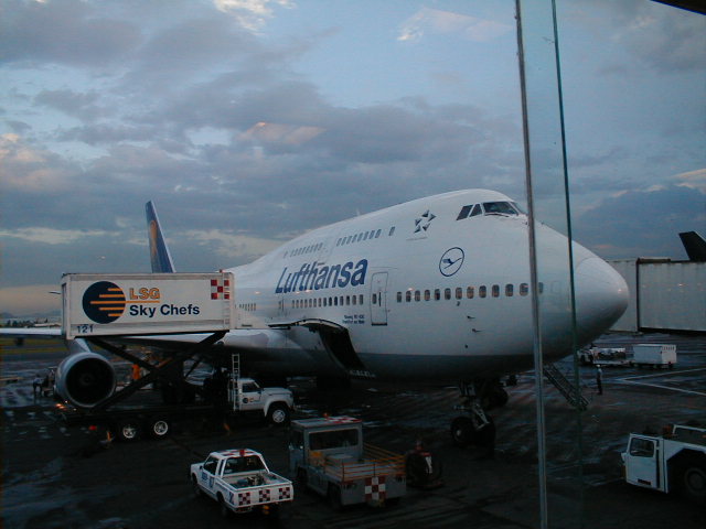 JumboJetten vi fl�j til Frankfurt med